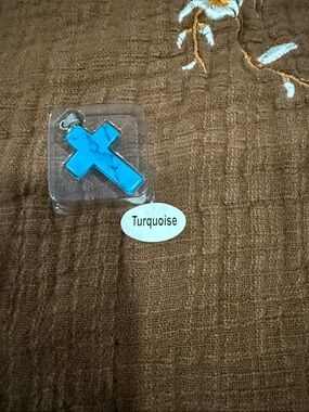 Turquoise Cross Pendant Necklace for Kids - Unbranded